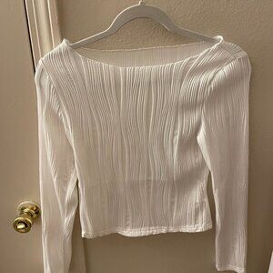 White Abstract long sleeve shirt